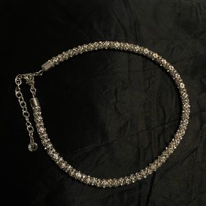 Dazzling Mesh Collar Necklace in silver